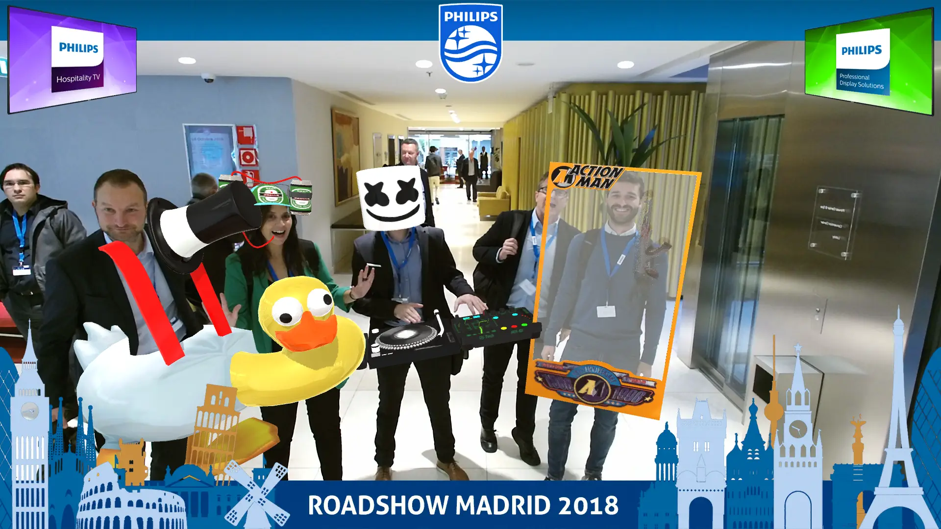 ejemplo de uso de la realidad aumentada para crear un photocall interactivo