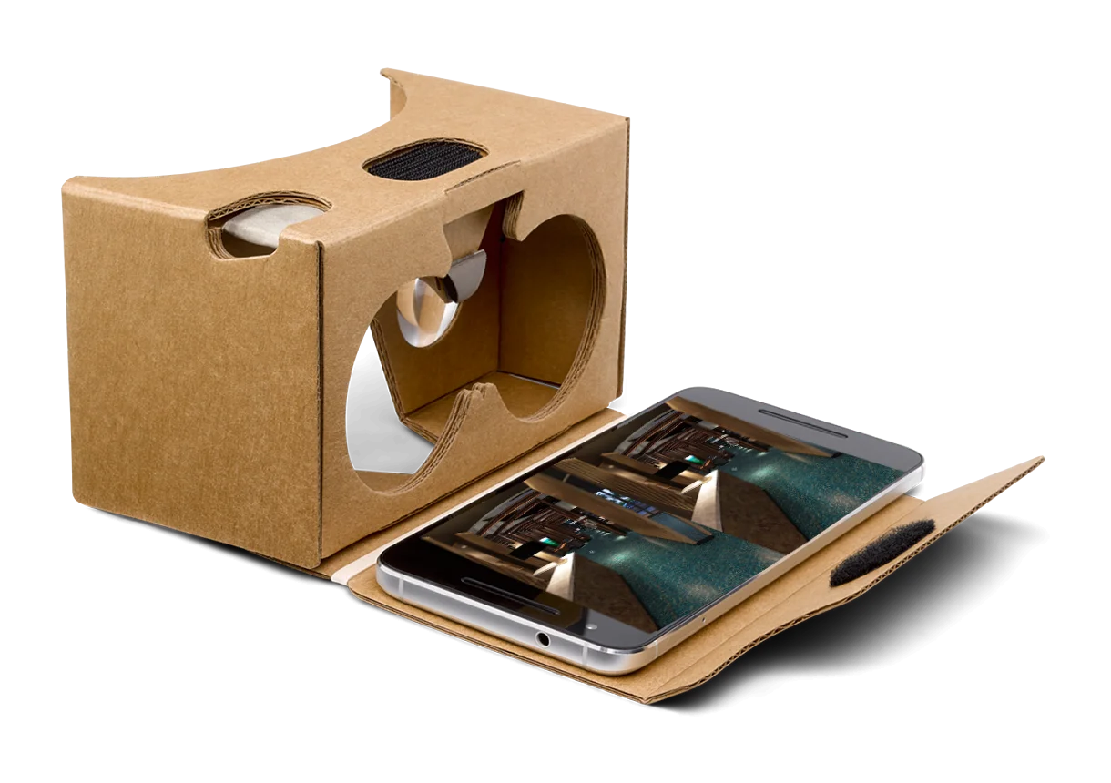 dispositivos VR de cart&oacute;n google cardboard