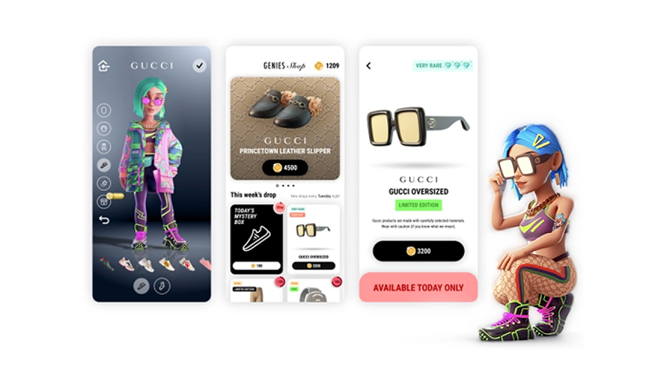 avatares virtuales con ropa digital nft de Gucci