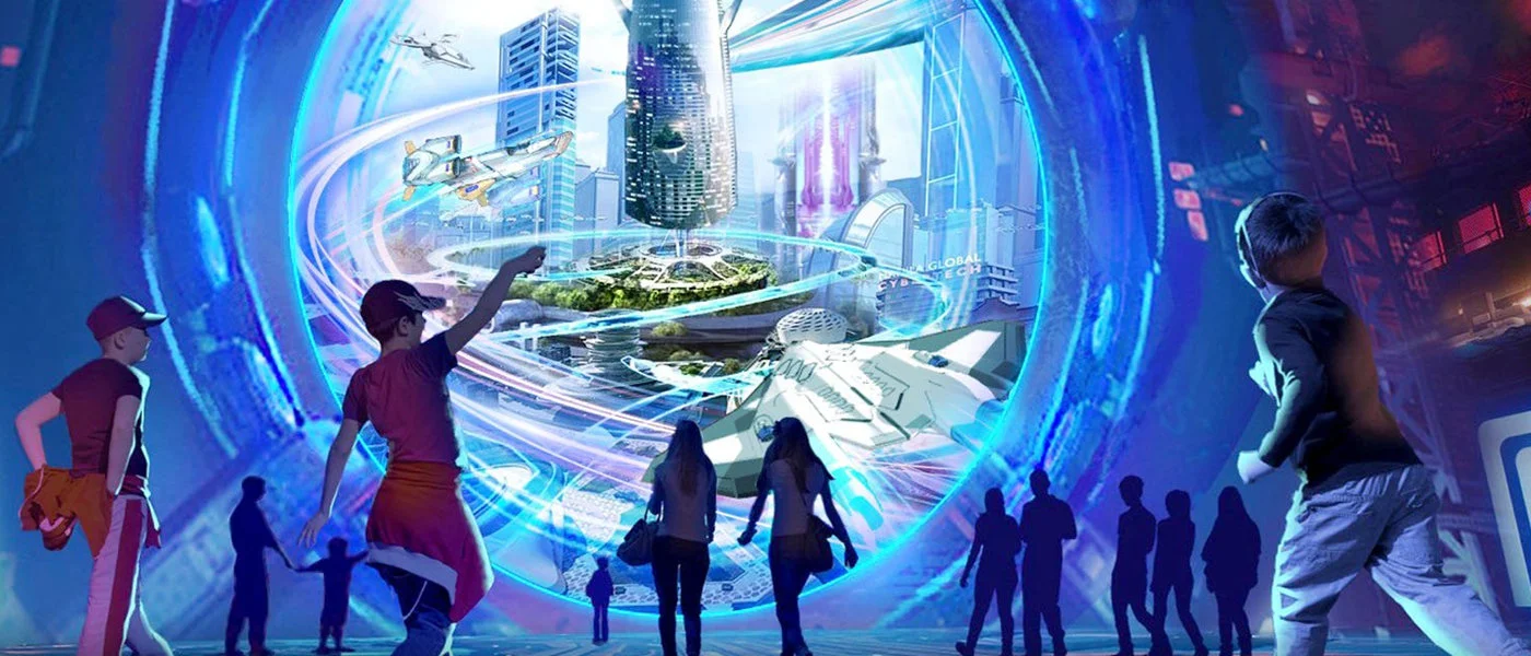 Personas entrando en los entornos virtuales del metaverso