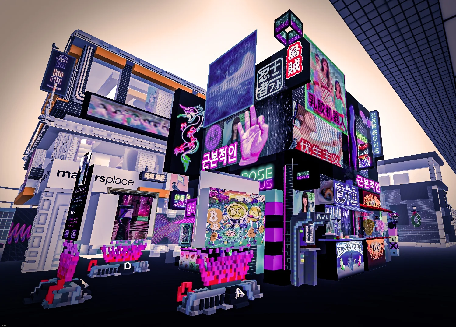 Entorno virtual de cryptovoxels