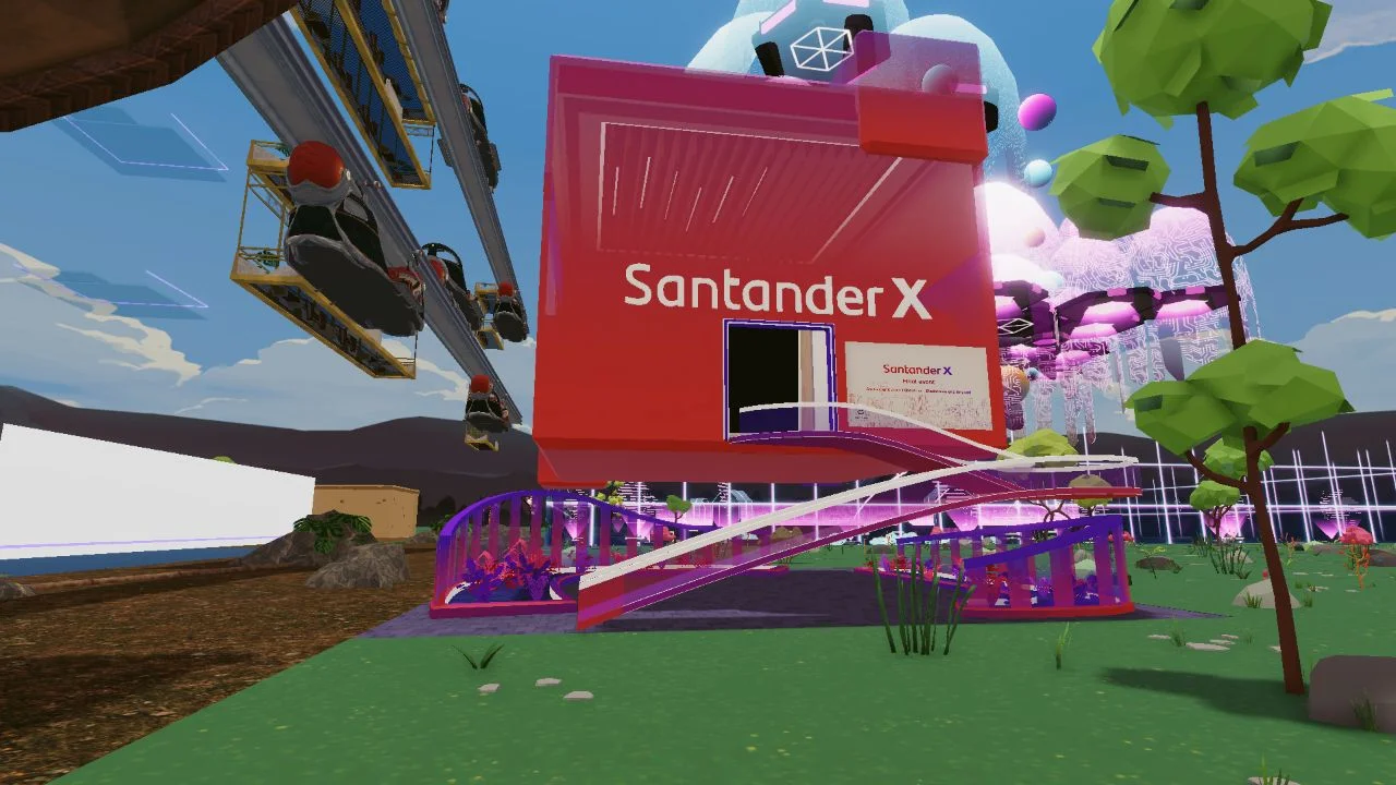 Banco Santander event held in the Metaverse inside Decentraland