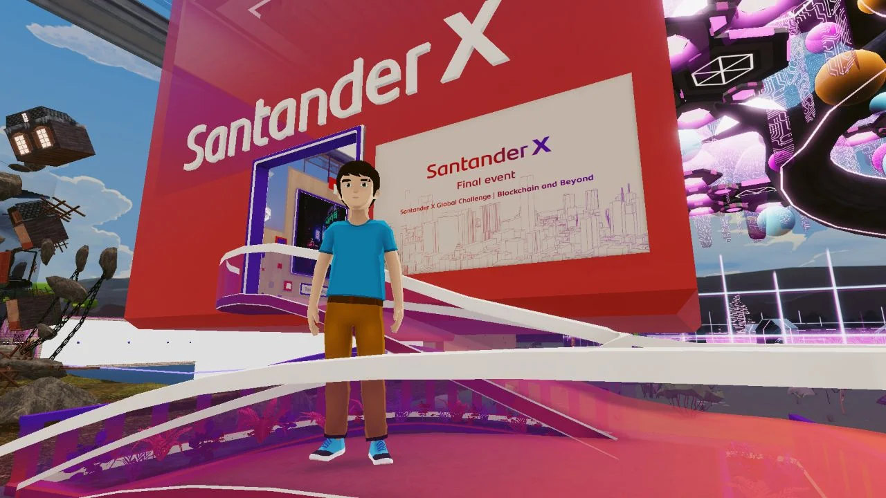 Virtual space created by Banco Santander in the Decentraland Metaverse