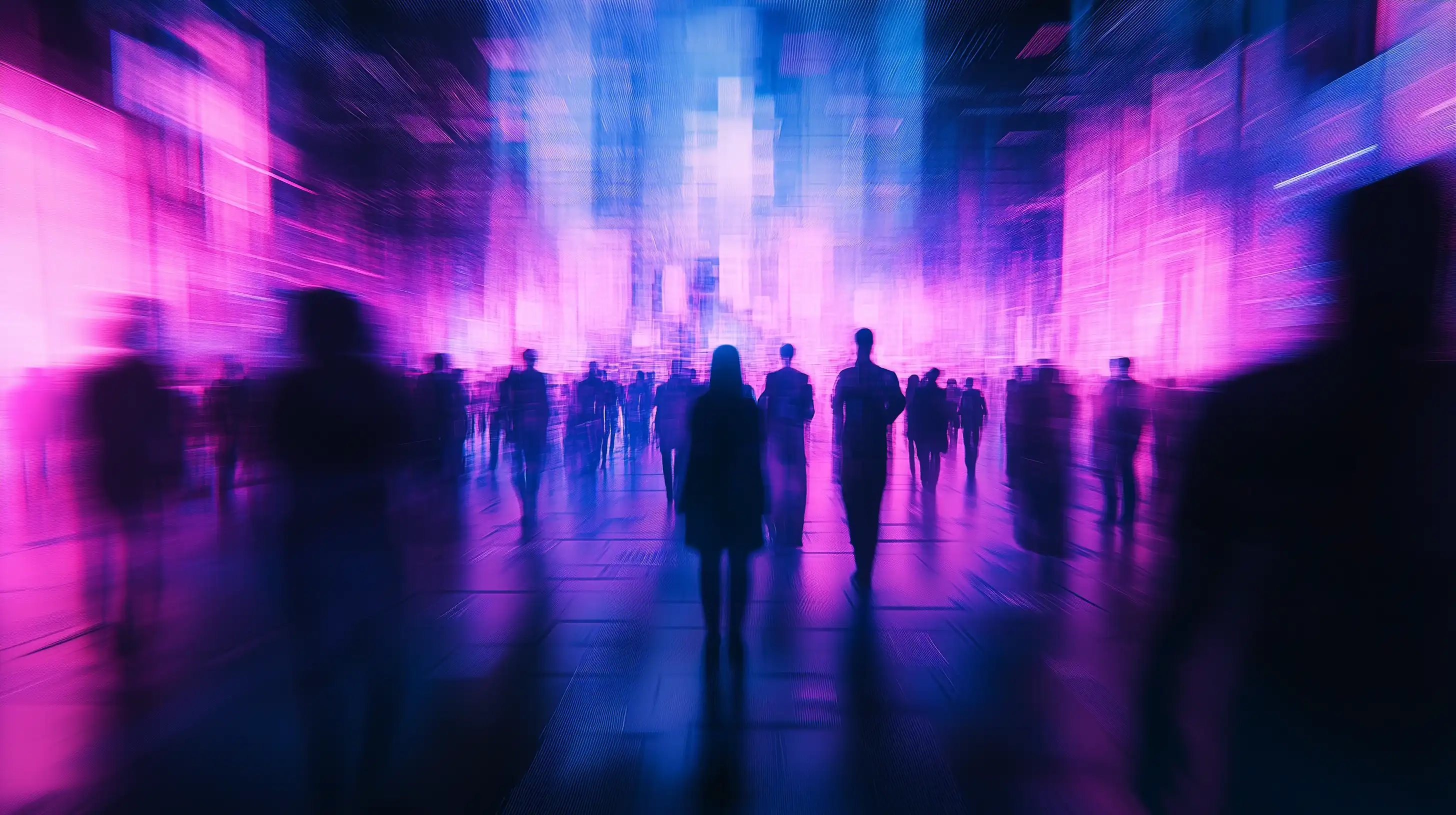 Personas accediendo al metaverso a través de sus avatares virtuales que les permiten interactuar y comunicarse en el mundo virtual