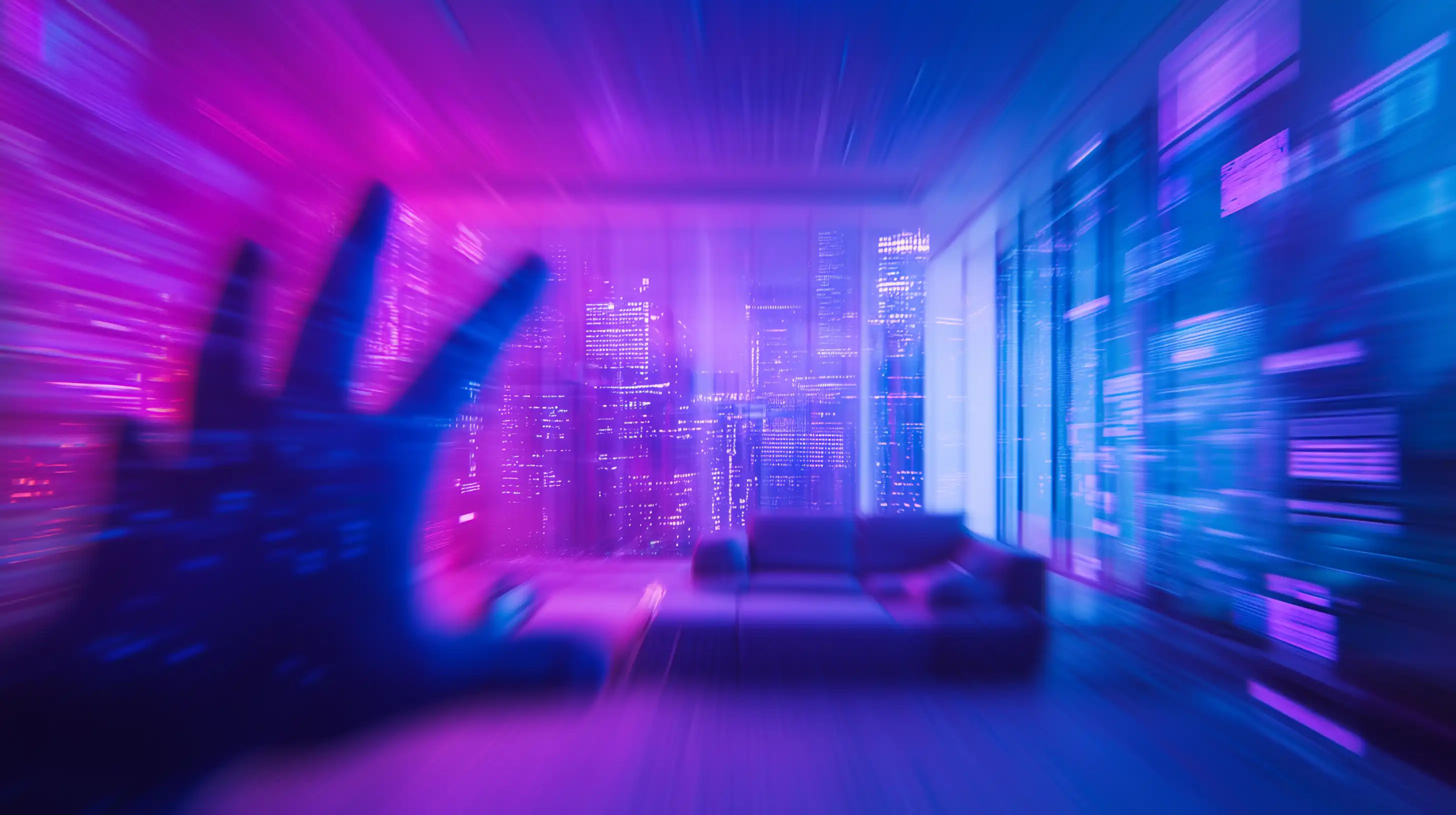 Punto de vista de un usuario interactuando con elementos digitales mediante unas gafas de realidad mixta